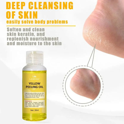 Body Care Exfoliating Yellow Peeling Oil – 100% Organic Dark Skin Whitening Serum for Dark Knuckles and Fast Bleaching
