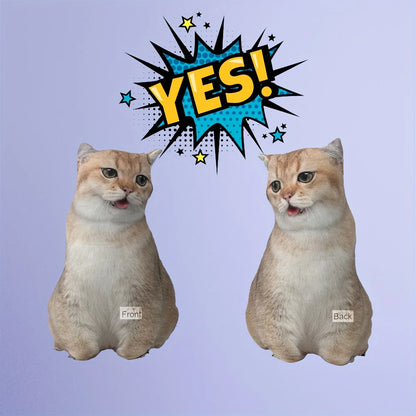 Custom Pet Portrait Pillow - Personalized 3D Plush Toy for Cats & Dogs