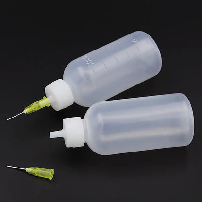 50ml Empty Plastic Precision Needle Bottle – Rosin Flux & 502 Glue Dispenser for Soldering, iPhone Repair & Electronics Tools