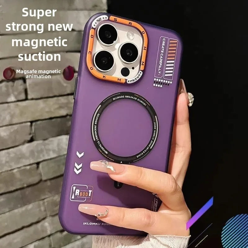 Matte Magnetic iPhone Case - MagSafe Wireless Charging & Frosted Metal Lens Protection