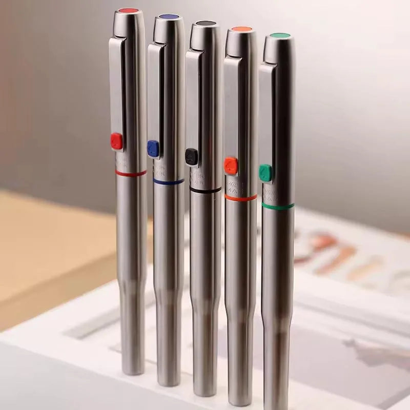 MAJOHN B25 Metal Fountain Pen - Fine Nib Stainless Steel Writing Pen with Ink Absorber for Business & Office Use