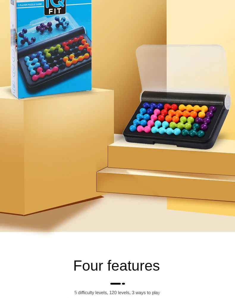 120 Challenges 3D IQ Puzzle Game – Classic Pyramid Logic Board for Kids, Montessori Bead Brain Teaser