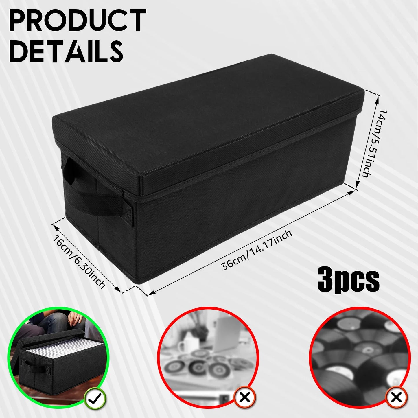 2/4PCS Stackable DVD Storage Boxes – Dustproof Nonwoven Fabric CD & DVD Organizer Cases