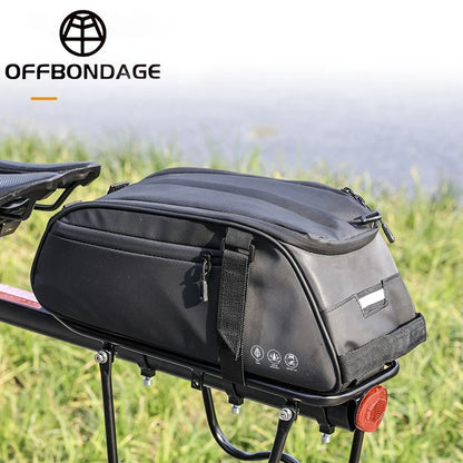 OFFBONDAGE Multifunctional Bicycle Saddlebag — Waterproof Reflective Top Tube Rack Bag, Handheld Large Capacity Adjustable Bike Bag