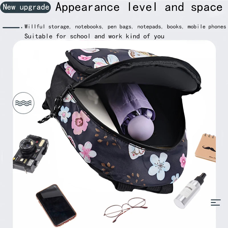 Trendy Floral Backpack Multi-Design – Lightweight Adjustable Strap Casual Daily Use Bag, Stylish Gift Backpack