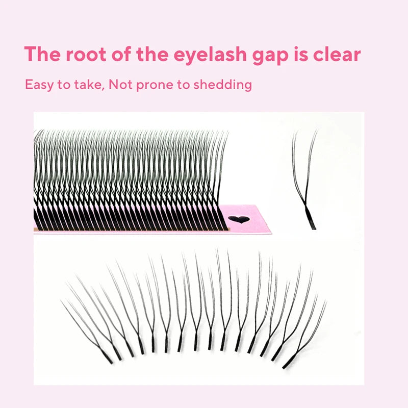 DIYDAY U-Shaped 3D Volume Eyelash Extensions — Easy-Apply Natural Wispy U YY Shape Faux Mink Lashes for Makeup