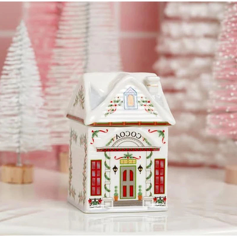 Christmas Holiday Village Spice House Set – Mini 6cm Home Decor for Kitchen, Spices & Tabletop Xmas Ornaments