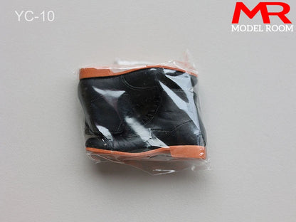 1/6 Scale Male Lace-Up Rubber Boots — Solid Soldier Shoes for 12'' Action Figures with Detachable Feet Dolls