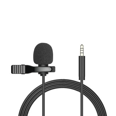 Portable USB Lavalier Microphone - 1.5M Clip-On Condenser Lapel Mic with USB, 3.5mm & Type-C Compatibility
