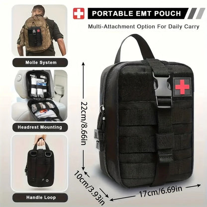 156pcs 30-in-1 First Aid Kit — Portable Home & Outdoor Travel Medical Kit for Camping, Boating, Hiking, and Mountaineering