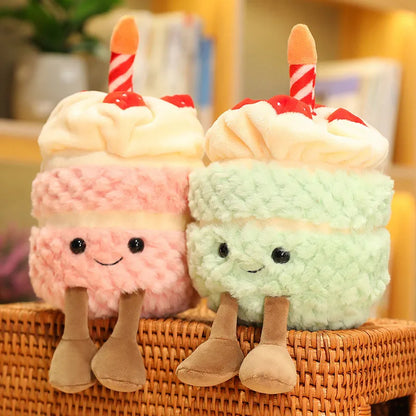 Cartoon Cake Plush Toy - Colorful Birthday Cake, Wedding Cake, Cookie, and Dessert Stuffed Doll for Cute Home Decor and Gifts