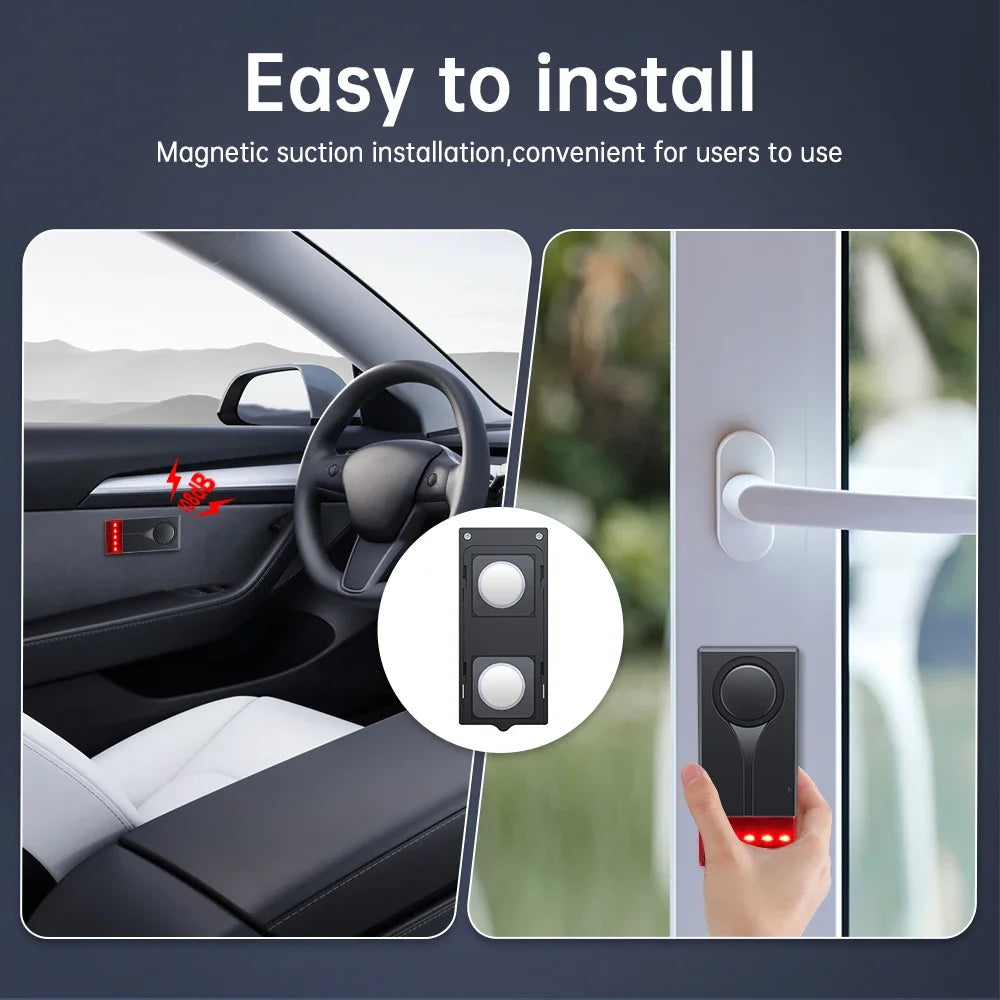 Extractme 108dB Wireless Car Anti-Theft Alarm – Vibration Sound & Light Vehicle Security System with Remote for Doors & Windows