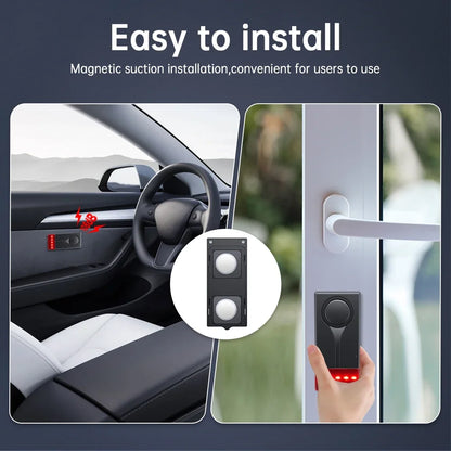 Extractme 108dB Wireless Car Anti-Theft Alarm – Vibration Sound & Light Vehicle Security System with Remote for Doors & Windows