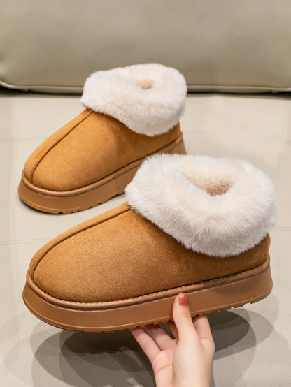 2024 Women's Fashion Snow Boots – Fluffy Plush Faux Fur Winter Slippers, Cozy Indoor Shoes for Men & Women