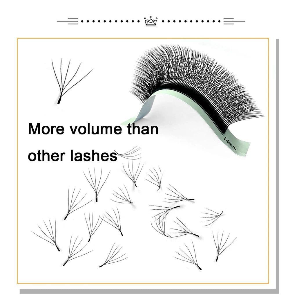 4D-5D W Eyelash Extension – Fluffy Volume Mink & Faux Mink Premade Fans, Dolly Hybrid 3D Lashes