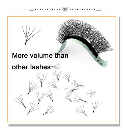 4D-5D W Eyelash Extension – Fluffy Volume Mink & Faux Mink Premade Fans, Dolly Hybrid 3D Lashes