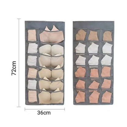 Double-Sided Hanging Underwear Storage Bag — Foldable Organizer for Socks and Underpants, Dormitory and Home Wardrobe
