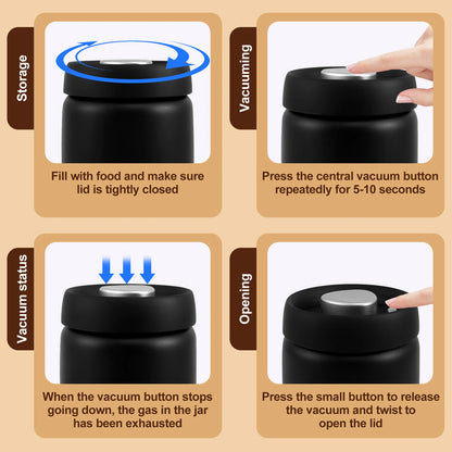 1200ml Stainless Steel Coffee Bean Storage — Vacuum Sealed, Airtight & Moisture-Proof Kitchen Container to Keep Food Fresh