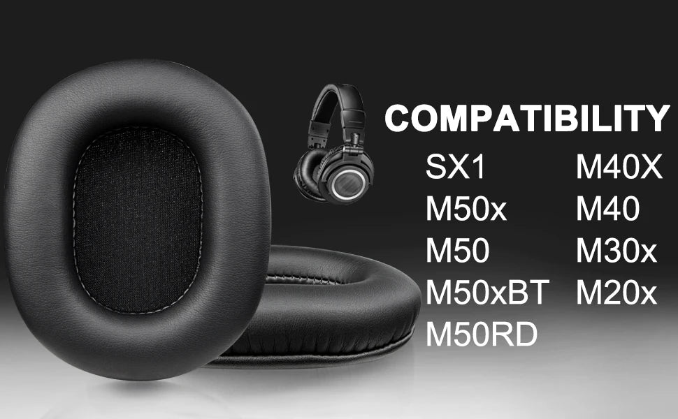 KUTOU Replacement Ear Pads for Audio Technica ATH M50X/M70/M40X/M30X & 7506 – Soft Cushion Covers