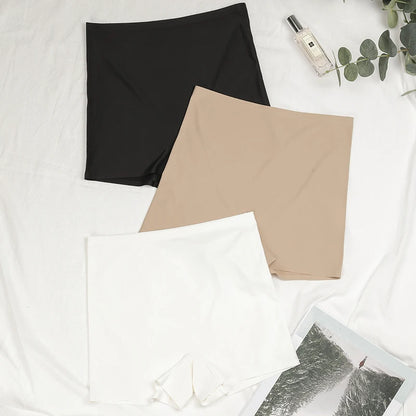 Seamless Ice Silk Biker Shorts — Solid Boxer Leggings for Women, Sports Yoga Pants & Comfortable Shorts