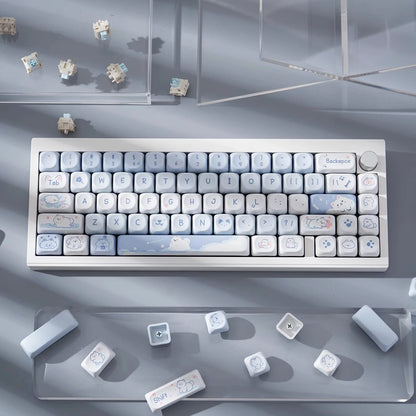 USLION 95 Keys Dessert Cat Theme Keycaps – MOA Profile PBT Key Caps Kit for 61/64/68/75/84/87 GMK67 Gaming Mechanical Keyboards