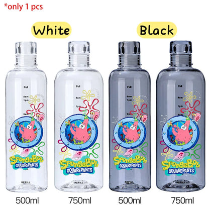 SpongeBob Graduated Water Cup - 500ml/750ml BPA-Free Plastic Bottle