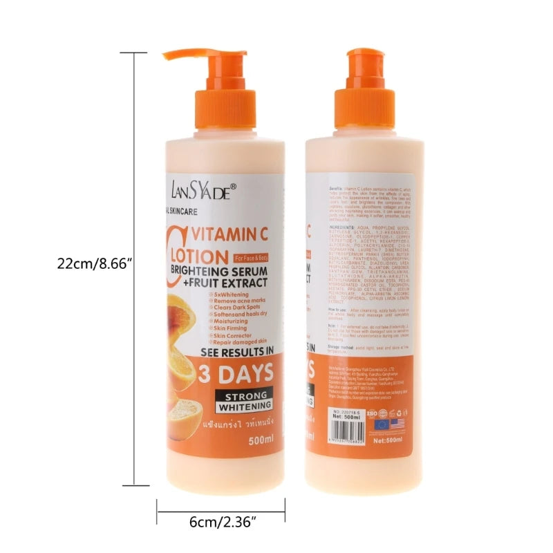 Vitamin C Body Lotion – Moisturizing & Nourishing Body Cream for Skin Repair, Anti-Chapping & Brightening
