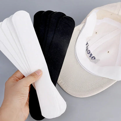 40PCS Hat Sweat Absorber Stickers – Summer Cap Liner Bands, Adhesive Sweatband Strips for Visor Hats Size Reduction