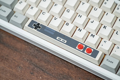 Retro Gamepad Keycap 6.25u Spacebar – Artisan ABS Keycap for MX Switches, Black & White for Mechanical Gaming Keyboards