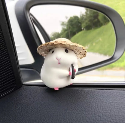 Cute Hamster Car Console Doll – Fun Car Interior Pendant & Cool Dashboard Decoration Accessory
