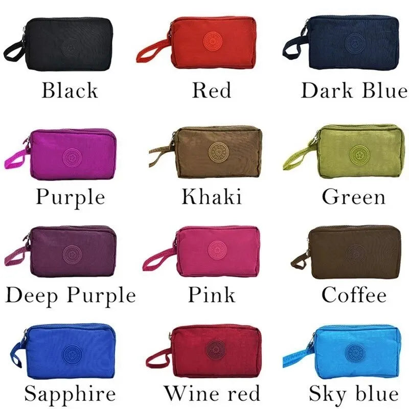 Large-Capacity Three-Zipper Wallet & Handbag – Retro Mobile Phone Bag & Portable Fashion Storage for Women & Students