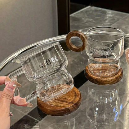 American-Style Transparent Glass Cup – Coffee, Juice & Cold Drink Mug for Home & Office