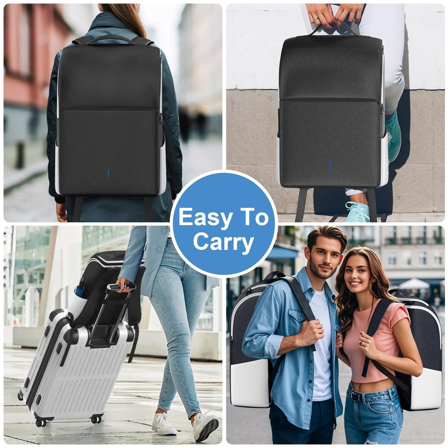 PS5 Travel Carrying Backpack - Protective Console Storage Bag for PS5 Slim Pro with Dual Controller Space
