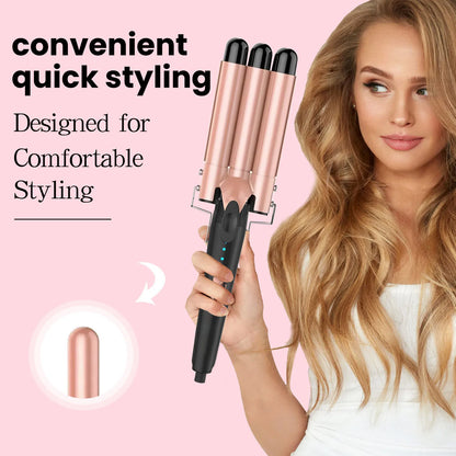 5 in 1 Hair Curler Wand Set with Curling Brush – 0.35” to 1.25” Curling Iron, Heat Resistant Glove & Hair Clips