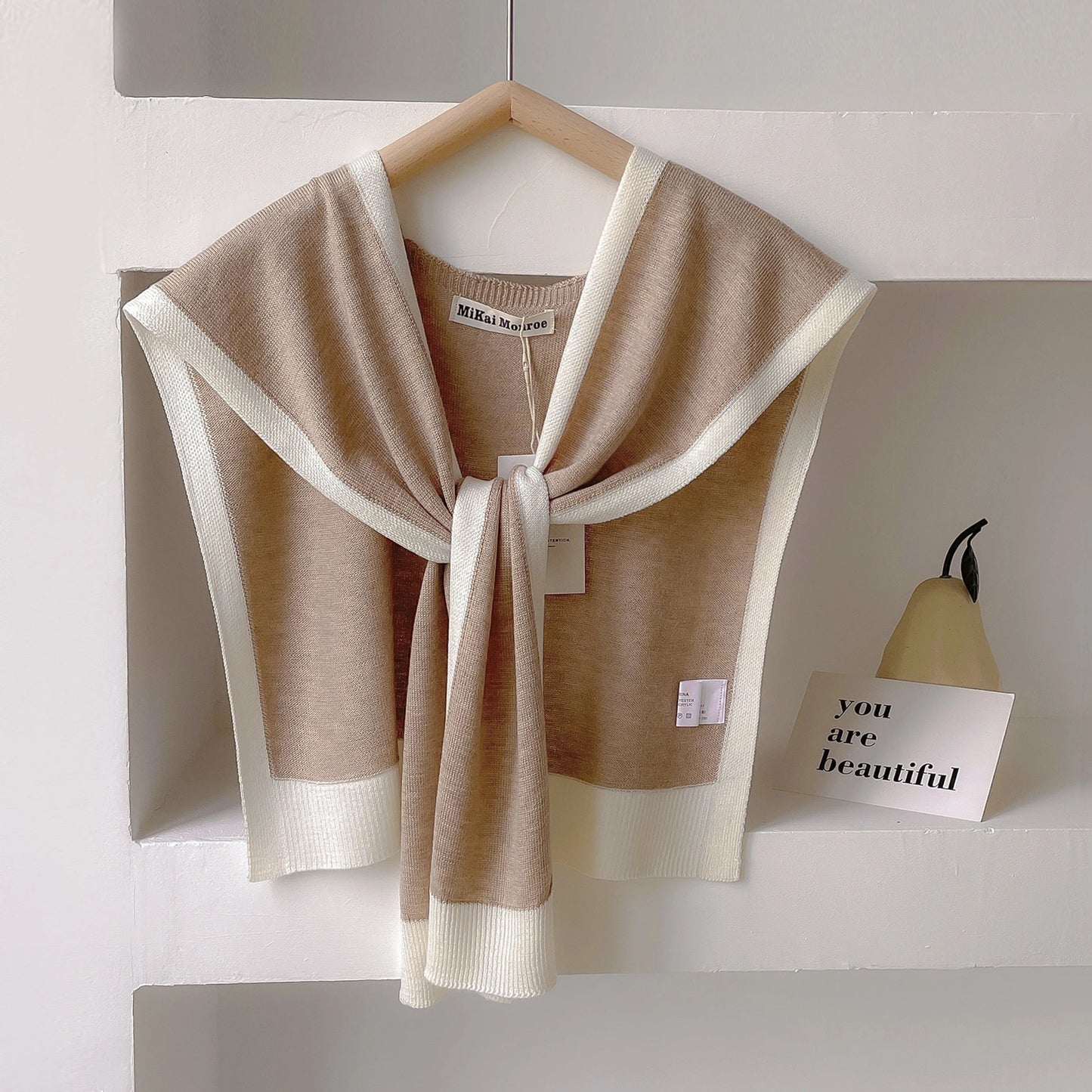 Spring & Autumn Striped Knitted Shawl – High-Grade Neck and Shoulder Scarf for Summer Office & Air-Conditioned Rooms