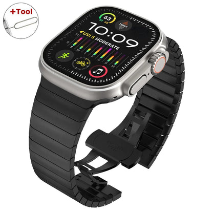 Ultra 3/2 Titanium & Stainless Steel Luxury Bracelet for Apple Watch — Fits Ultra 49/45/44/42mm & Series 11/10/9/46/41mm