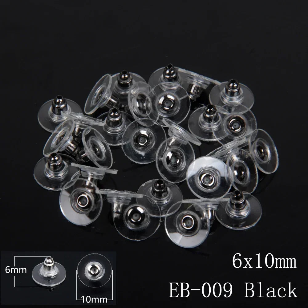 50–2000PCS Soft Silicone Earring Back Stoppers – Clear Rubber Stud Earring Safety Backs, DIY Jewelry Findings Accessories for Secure Fit