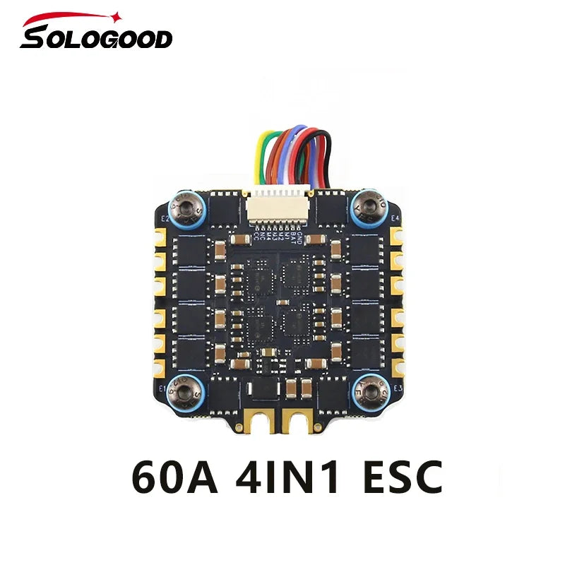 SoloGood F722 Flight Controller with ICM42688P & BLHELI_S 60A 4-in-1 ESC – 30.5x30.5mm 2-6S for FPV Freestyle Drone Parts