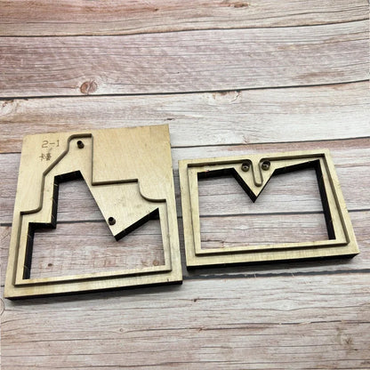 Steel Blade Wooden Die for Creative Card Bag Cutting – Clamshell Card Craft Tool