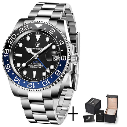 PAGANI DESIGN V3 GMT Men’s Luxury 40mm Automatic Mechanical Watch – Sapphire Crystal Stainless Steel Waterproof