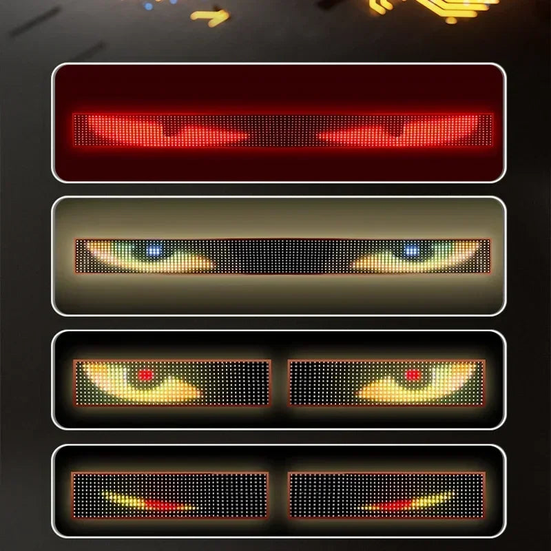 Truck & Car Devil Eye LED Pixel Panel Light – Remote-Control Soft Foldable Scrolling Display 12V/24V