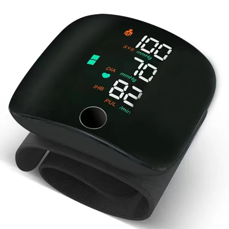 Rechargeable Digital Wrist Blood Pressure Monitor - Portable Heart Rate Monitor and Sphygmomanometer