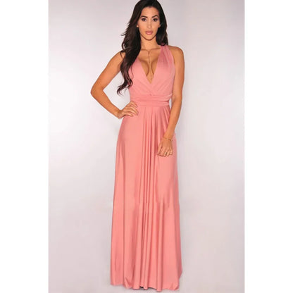 Women’s Summer Sexy V-Neck Maxi Dress – Multi-Wear Strappy Long Party Dress