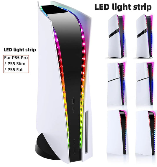RGB LED Light Strip for PS5 Slim & PS5 Pro Console – Gaming Atmosphere Lighting for PlayStation 5 Setup