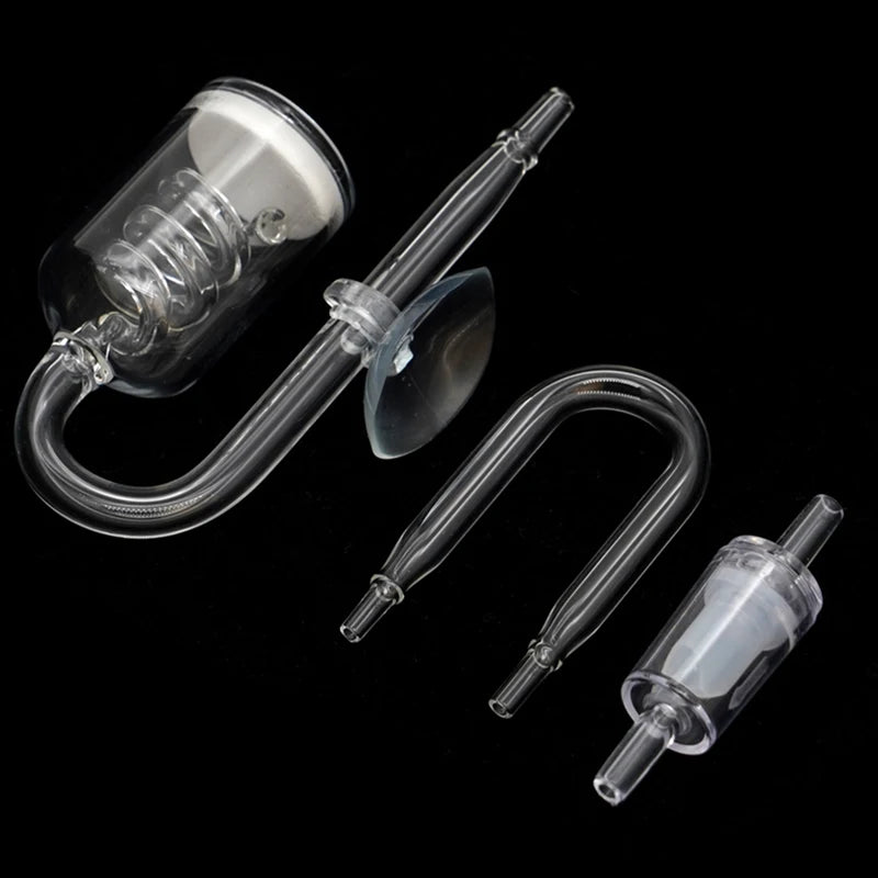 Glass CO2 Diffuser for Aquarium — Spiral Carbon Dioxide Atomizer with Suction Cup