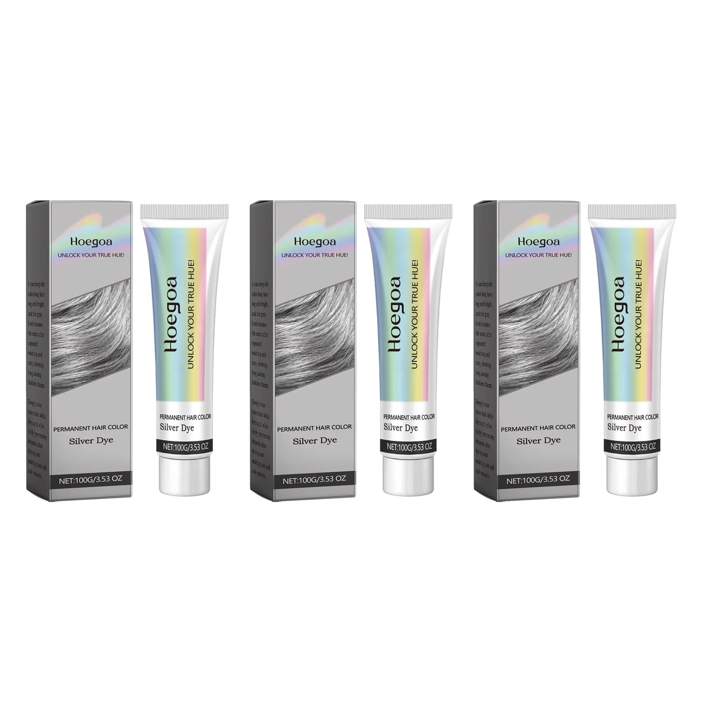 Gray Hair Dye Cream - Smoky Silver Gray Permanent Hair Color Wax for Women & Men