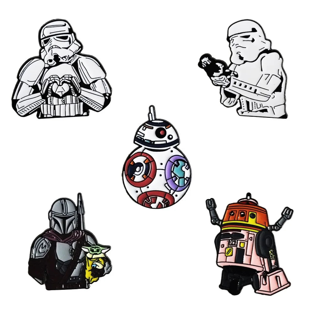 5-Piece Fantasy Lord Enamel Pin Set - Cartoon Character Brooches & Decorative Lapel Badges for Bags and Backpacks