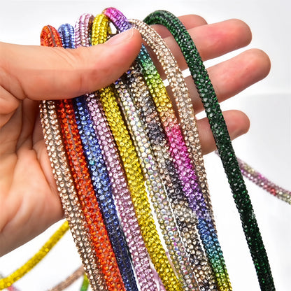 Rhinestone Cord Trim - 10-50 Yard Sparkling DIY Craft String for Clothing, Shoes, Bags & Wedding Decor
