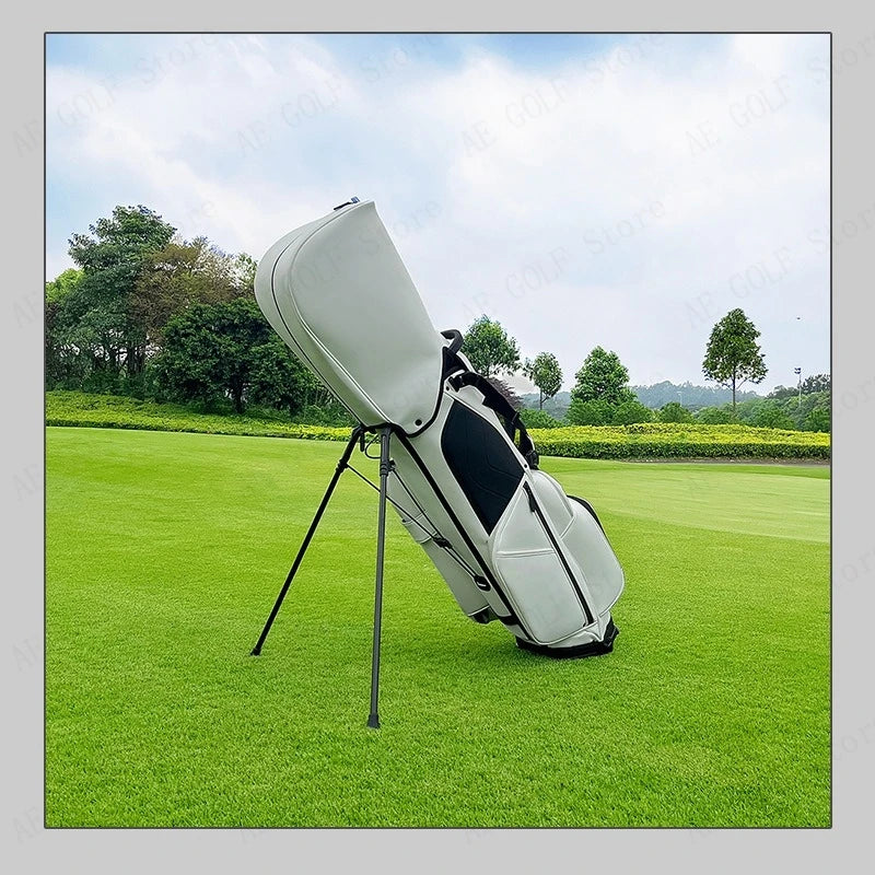 PLAYEAGLE Golf Stand Bag — Lightweight PU Leather Golf Bag with Stand, Multifunctional Golf Rack Bag for Men