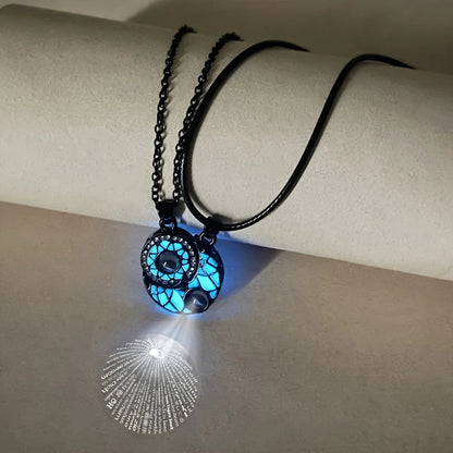 Luminous 100 Languages I Love You Necklace - Glow in the Dark Couple Pendant Gift